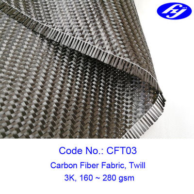 Thick 0.3mm Car Spare Parts Twill Carbon Fiber Fabric